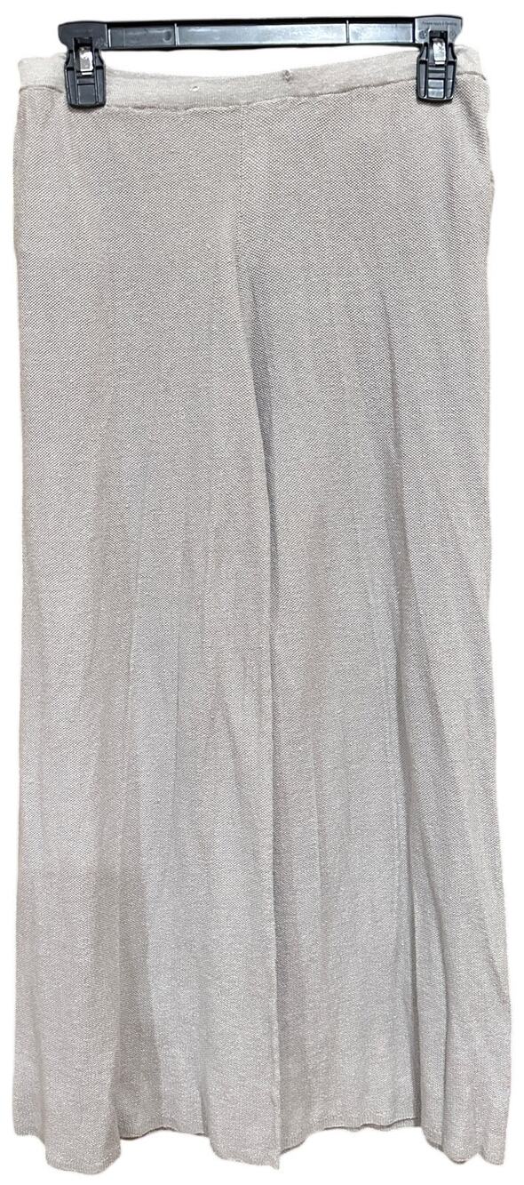 Stefanel Italian Yarn Pants Women Size M Brown Linen Blend Wide Leg FLAW